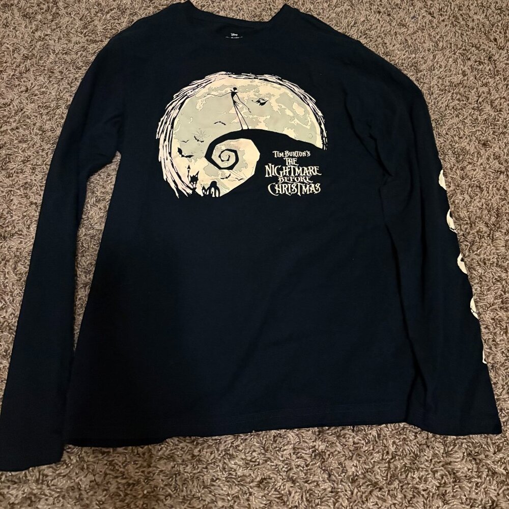 Disney The Nightmare Before Christmas T Shirt Black Youth XXL 18 Black Glows